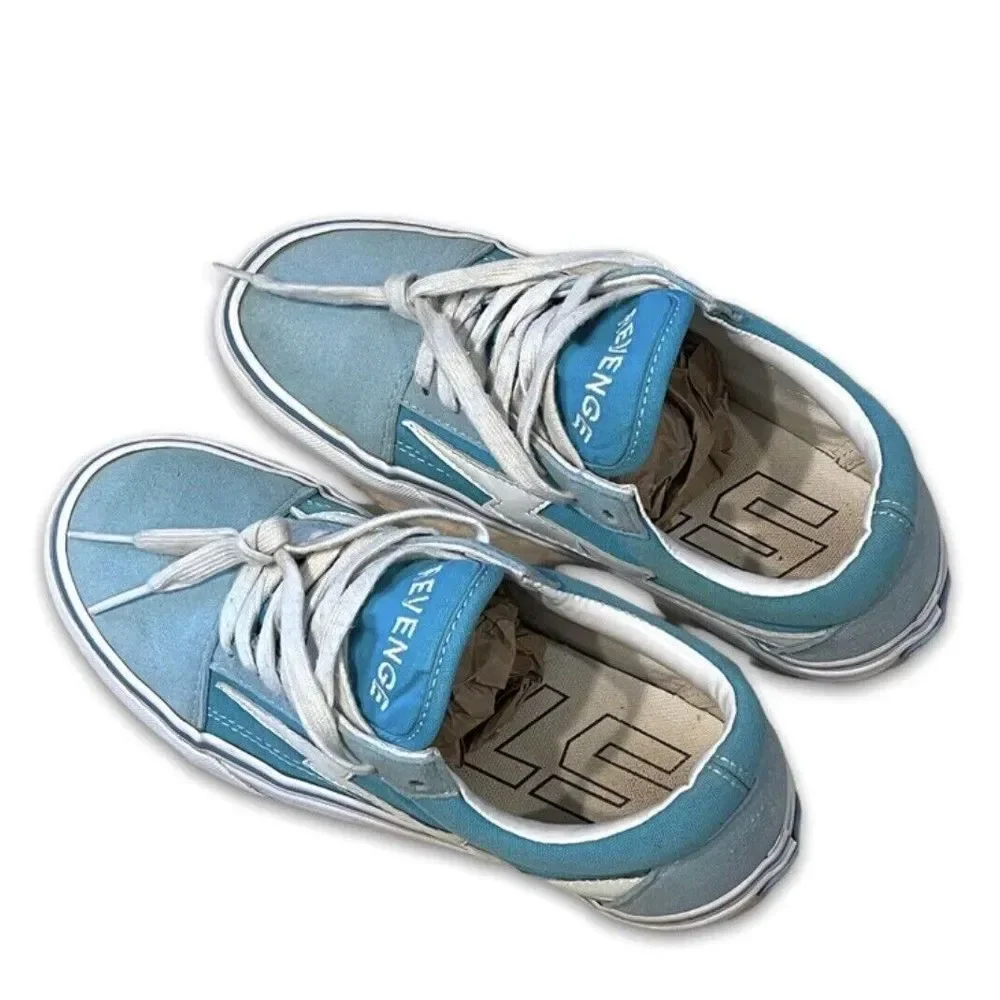 Revenge X Storm Blue Lightning Low‎ Top Lace Up Shoes Mens Size 5